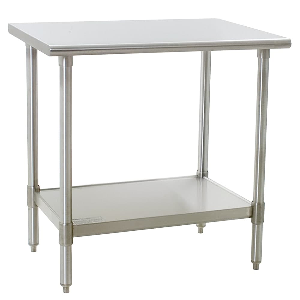 Eagle Group T2436SEB 36" 16 ga Work Table w/ Undershelf & 300 Series Stainless Flat Top