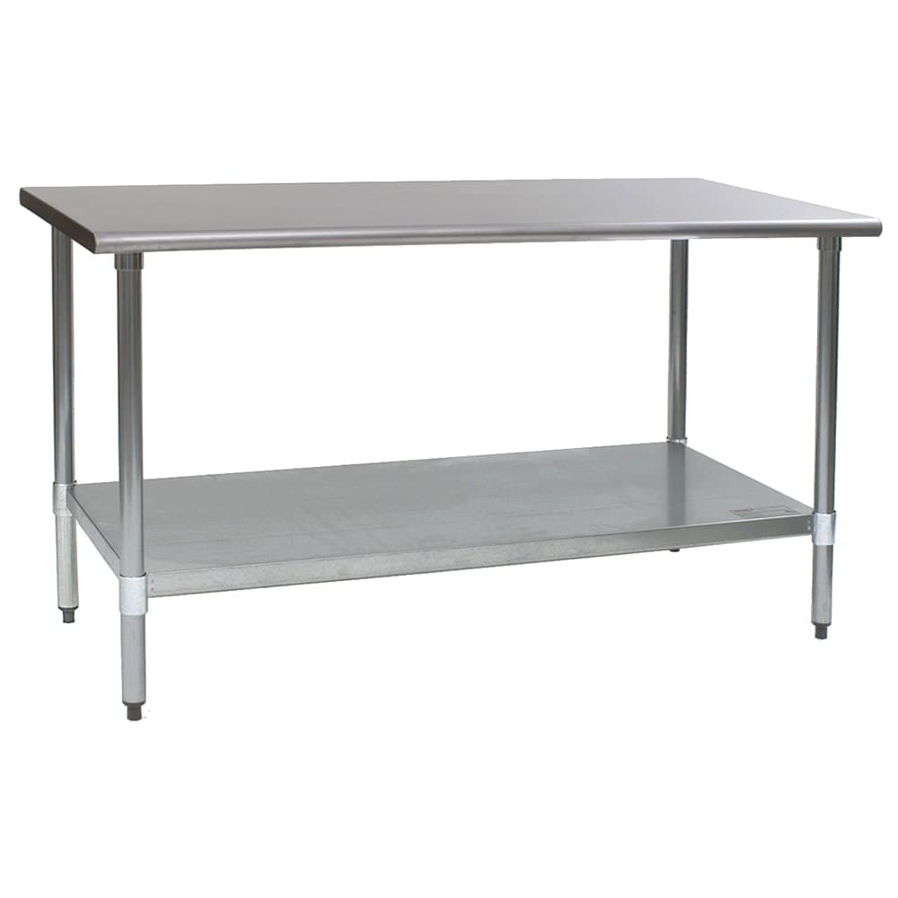 Eagle Group T2460B 60" 16 ga Work Table w/ Undershelf & 430 Series Stainless Flat Top