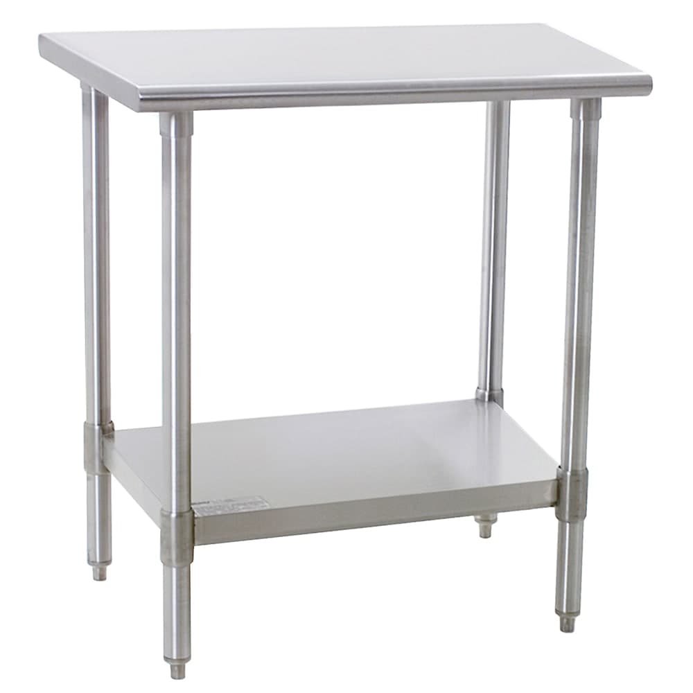 Eagle Group T3030B 30" 16 ga Work Table w/ Undershelf & 430 Series Stainless Flat Top