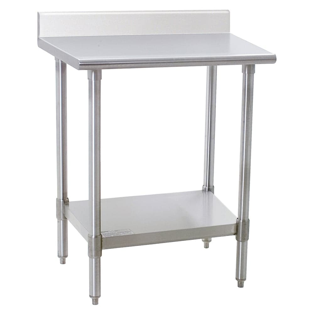 Eagle Group T3030B-BS 30" 16 ga Work Table w/ Undershelf & 430 Series Stainless Top, 4 1/2" Backsplash