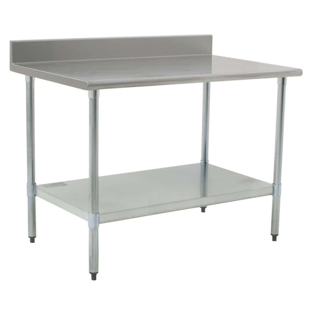 Eagle Group T3048B-BS 48" 16 ga Work Table w/ Undershelf & 430 Series Stainless Top, 4 1/2" Backsplash