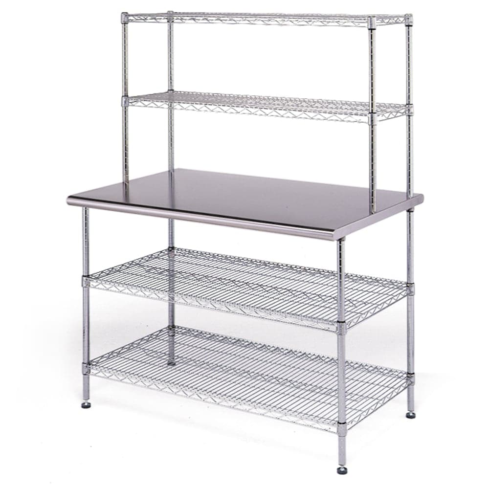 Eagle Group T3048EBW-2 48" 16 ga Work Table w/ Undershelves & 304 Series Stainless Flat Top
