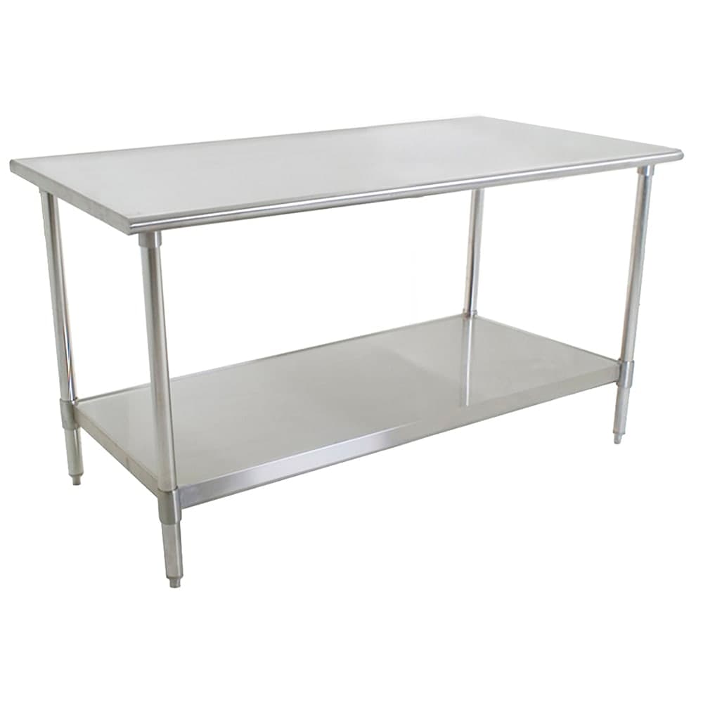 Eagle Group T3060SB 60" 16 ga Work Table w/ Undershelf & 430 Series Stainless Flat Top