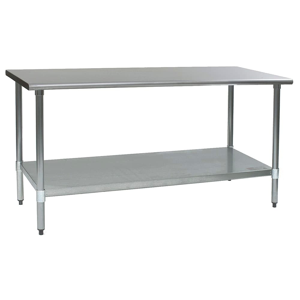 Eagle Group T3072B 72" 16 ga Work Table w/ Undershelf & 430 Series Stainless Flat Top