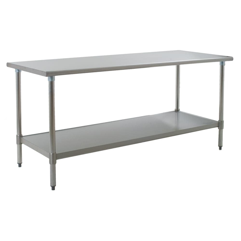 Eagle Group T3072SB 72" 16 ga Work Table w/ Undershelf & 430 Series Stainless Flat Top
