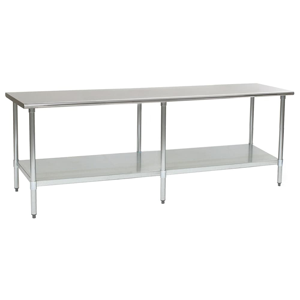 Eagle Group T3096B 96" 16 ga Work Table w/ Undershelf & 430 Series Stainless Flat Top