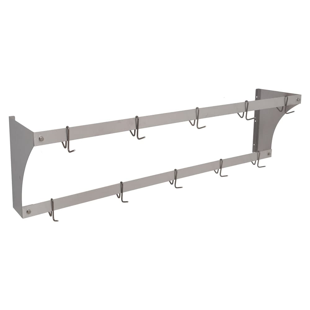 Eagle Group WM60PR 60" Wall-Mount Pot Rack w/ (10) Double Hooks, Stainless Steel