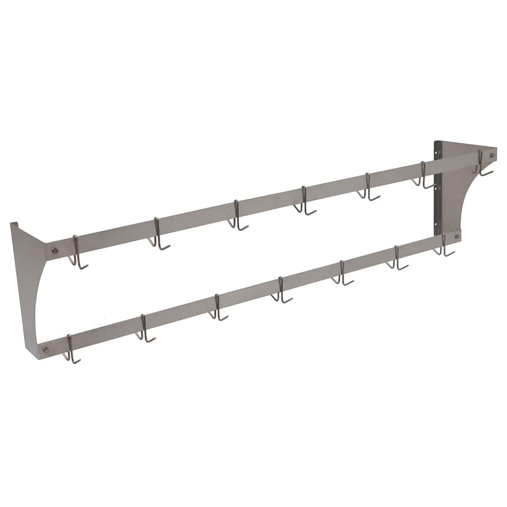 Eagle Group WM72PR 72" Wall-Mount Pot Rack w/ (12) Double Hooks, Stainless Steel