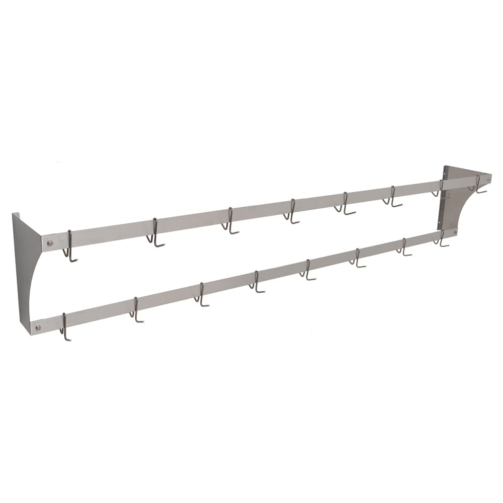 Eagle Group WM96PR 96" Wall-Mount Pot Rack w/ (16) Double Hooks, Stainless Steel