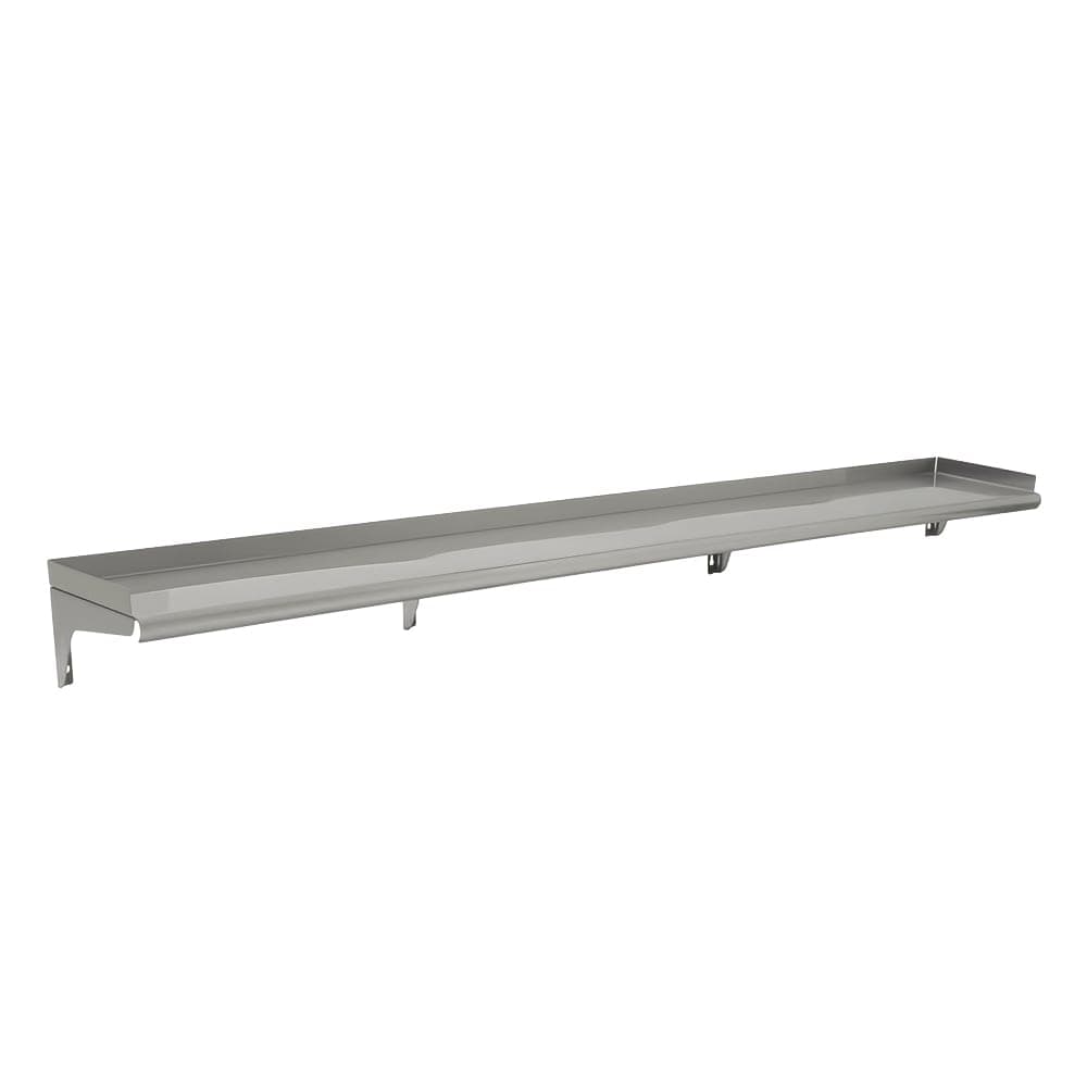 Eagle Group WS1284-16/3 Solid Wall Mounted Shelf, 84"W x 12"D, Stainless