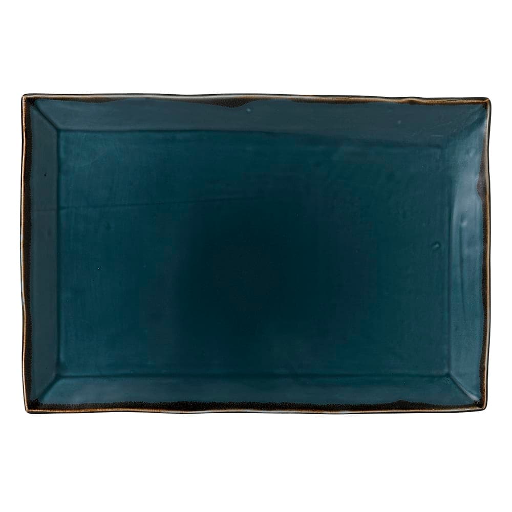 Dudson HBL01 Rectangular Harvest Tray - 13 1/4" x 9", Ceramic, Blue