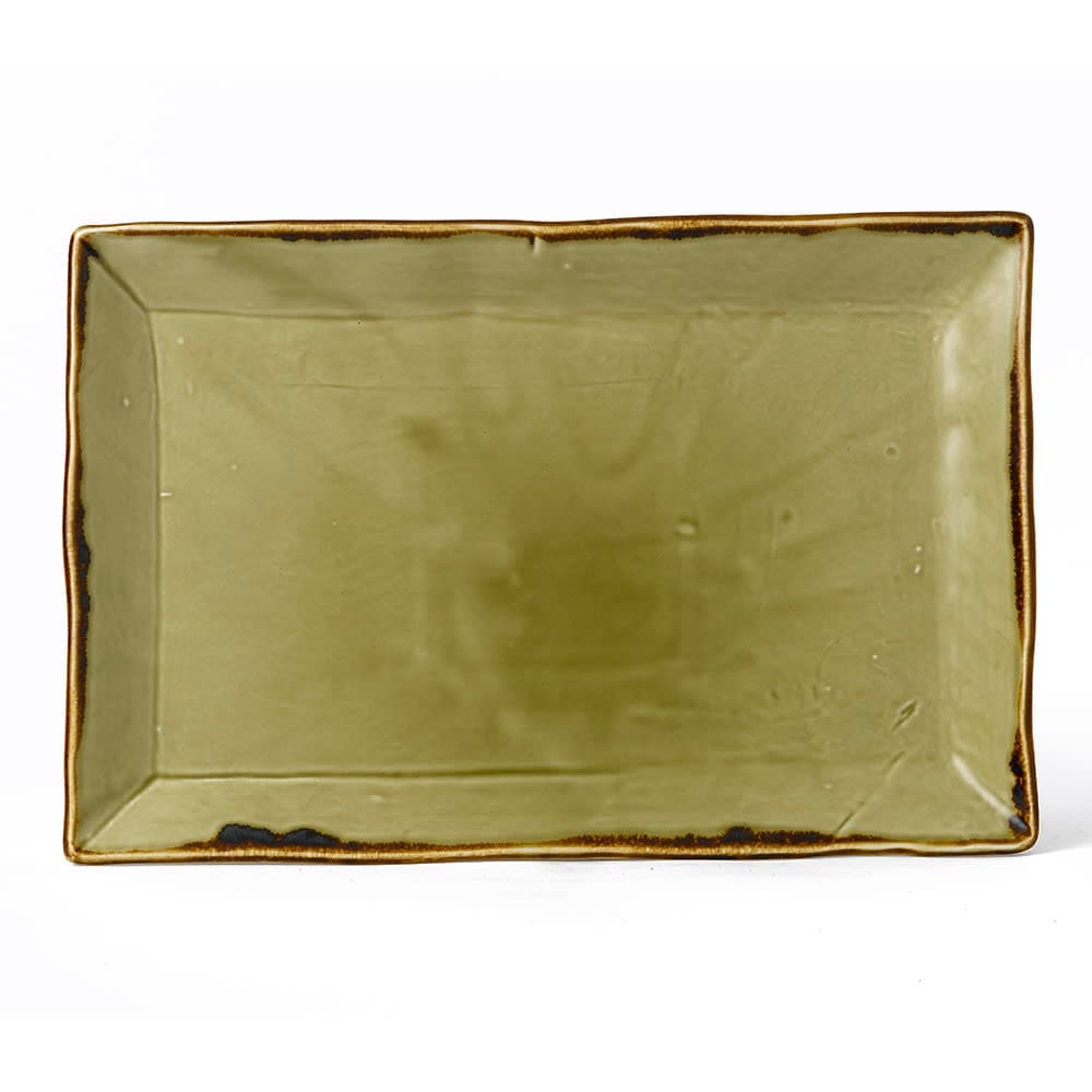 Dudson HG001 Rectangular Harvest Tray - 11 1/4" x 7 1/2", Ceramic, Green