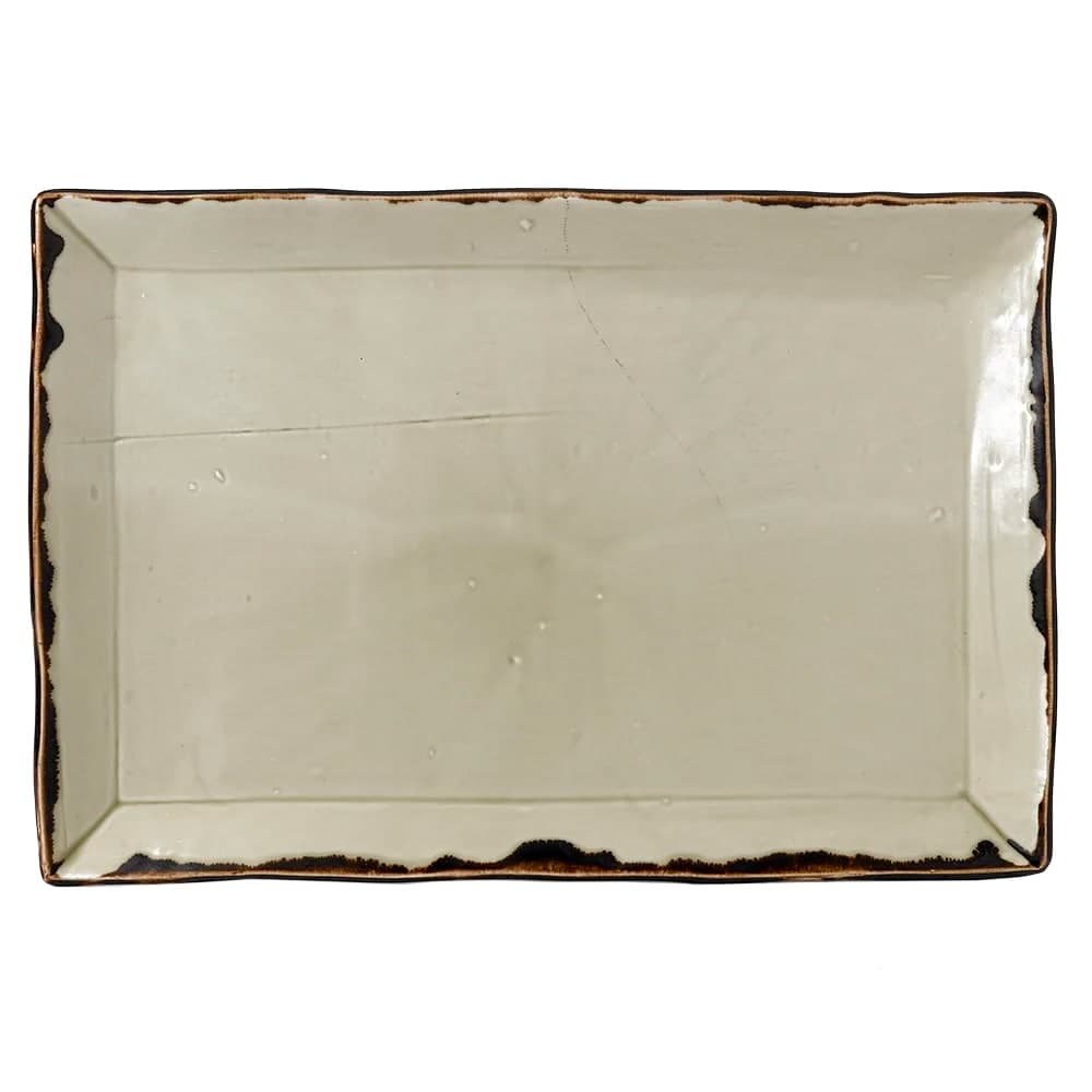 Dudson HL001 Rectangular Harvest Tray - 11 1/4" x 7 1/2", Ceramic, Linen