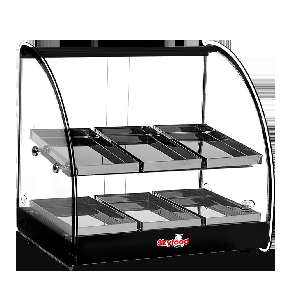 Skyfood 248-FWD218BL Countertop Heated Display Case - (2) Shelves, 120v