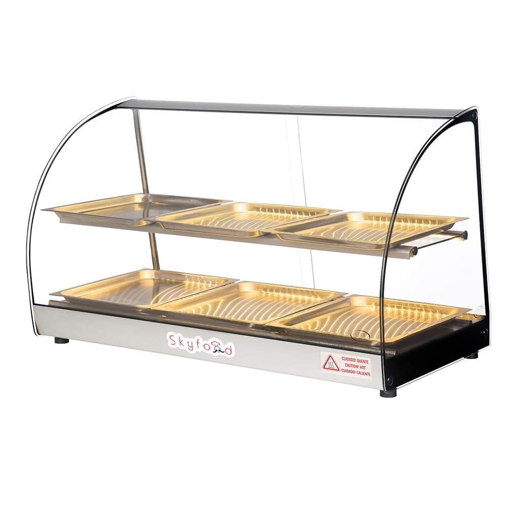 Skyfood FWD2-33-6P 33" Full Service Countertop Heated Display Case  - (2) Shelves, 120v