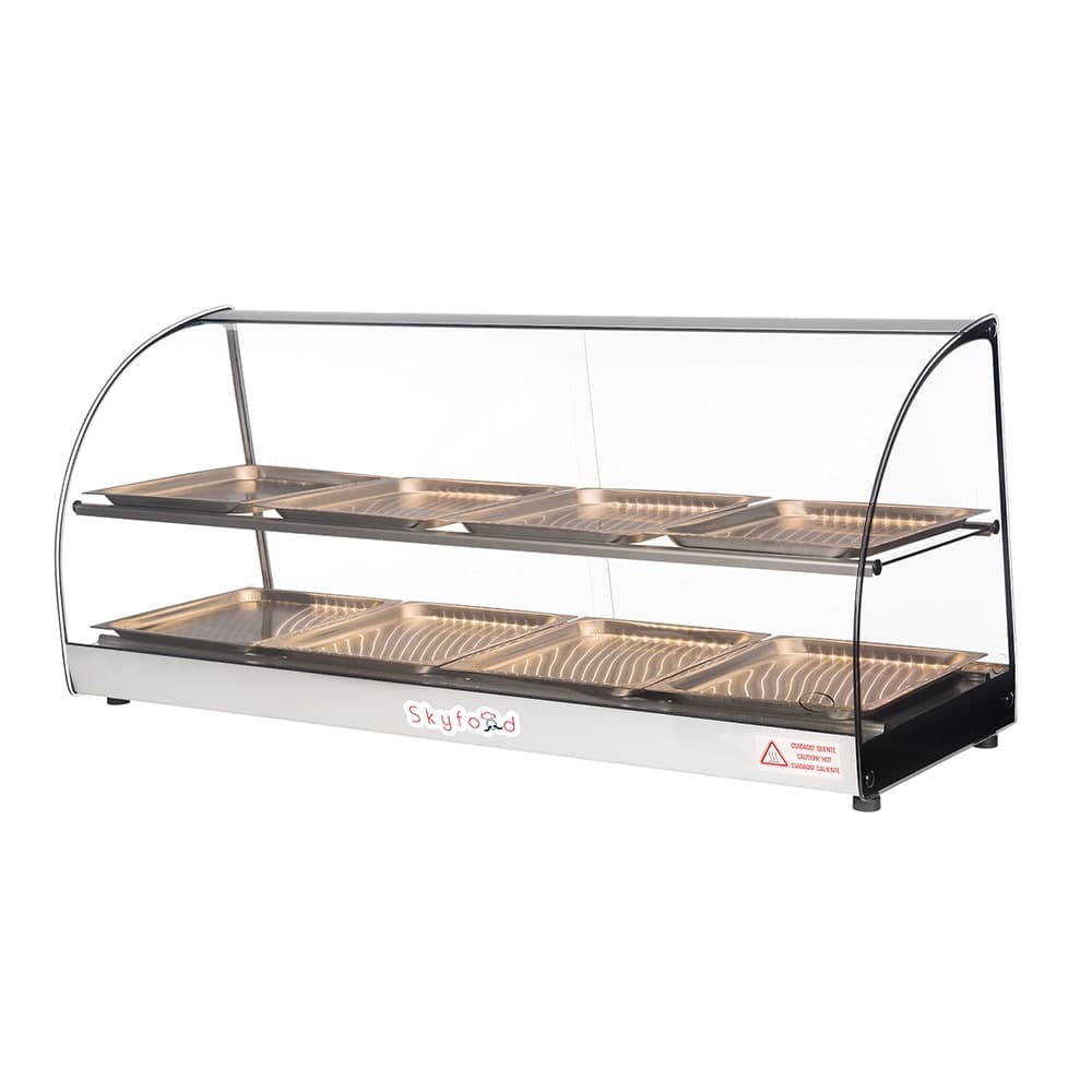 Skyfood FWD2-43-8P 43" Full Service Countertop Heated Display Case  - (2) Shelves, 120v