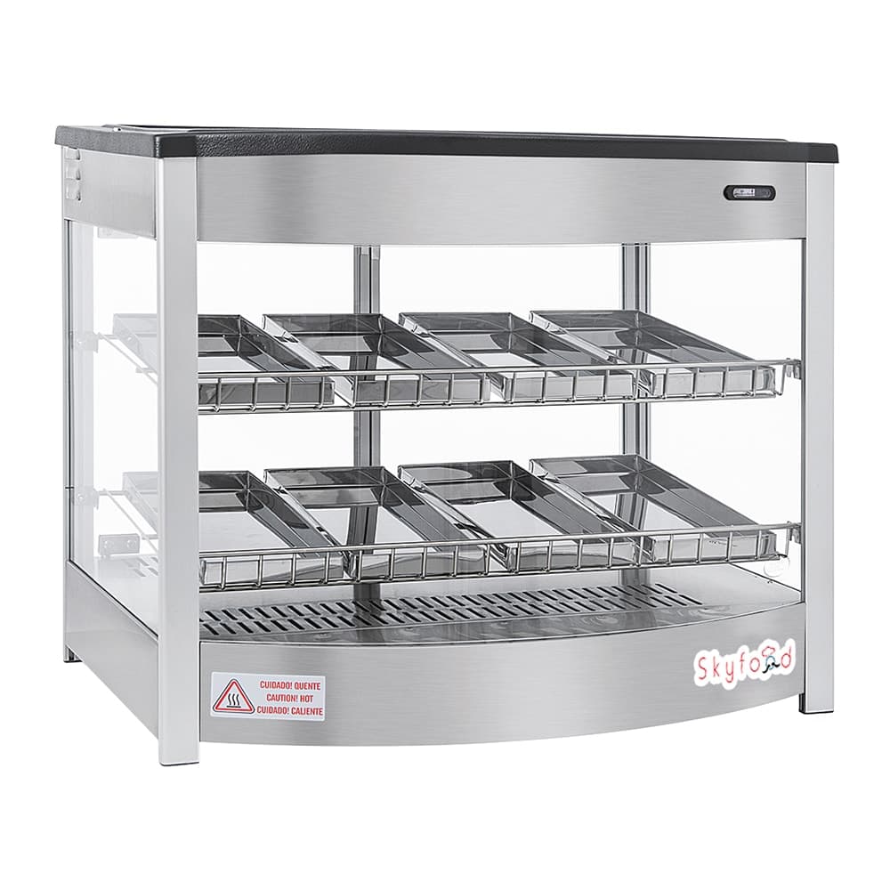 Skyfood FWD2S8P 25 5/8" Full Service Countertop Heated Display Case  - (2) Shelves, 120v