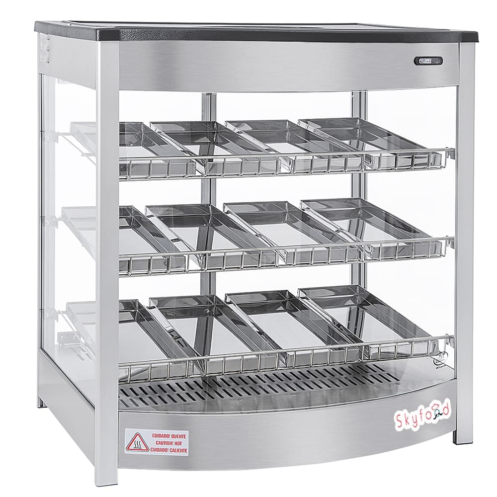 Skyfood FWD3S12P 25 5/8" Full Service Countertop Heated Display Case  - (3) Shelves, 120v