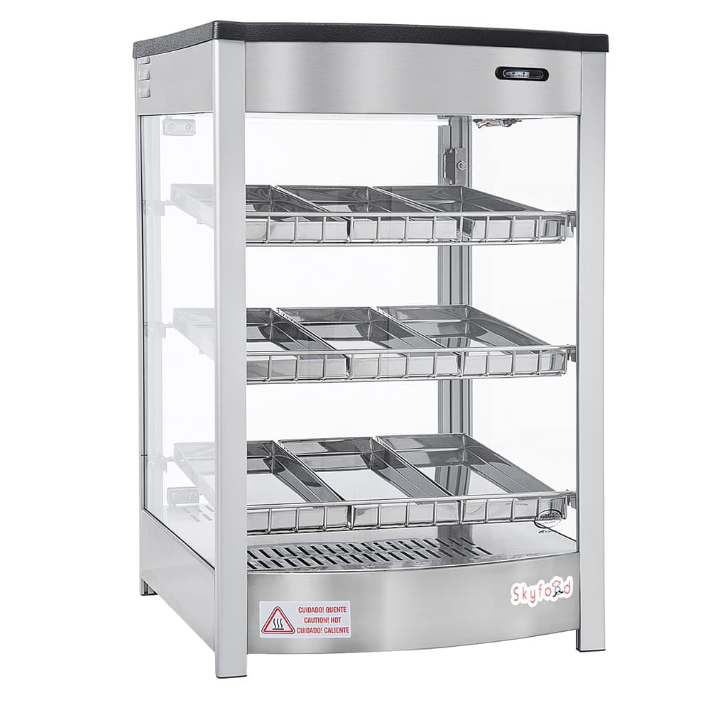 Skyfood FWD3S9P 18 7/8" Full Service Countertop Heated Display Case  - (3) Shelves, 120v