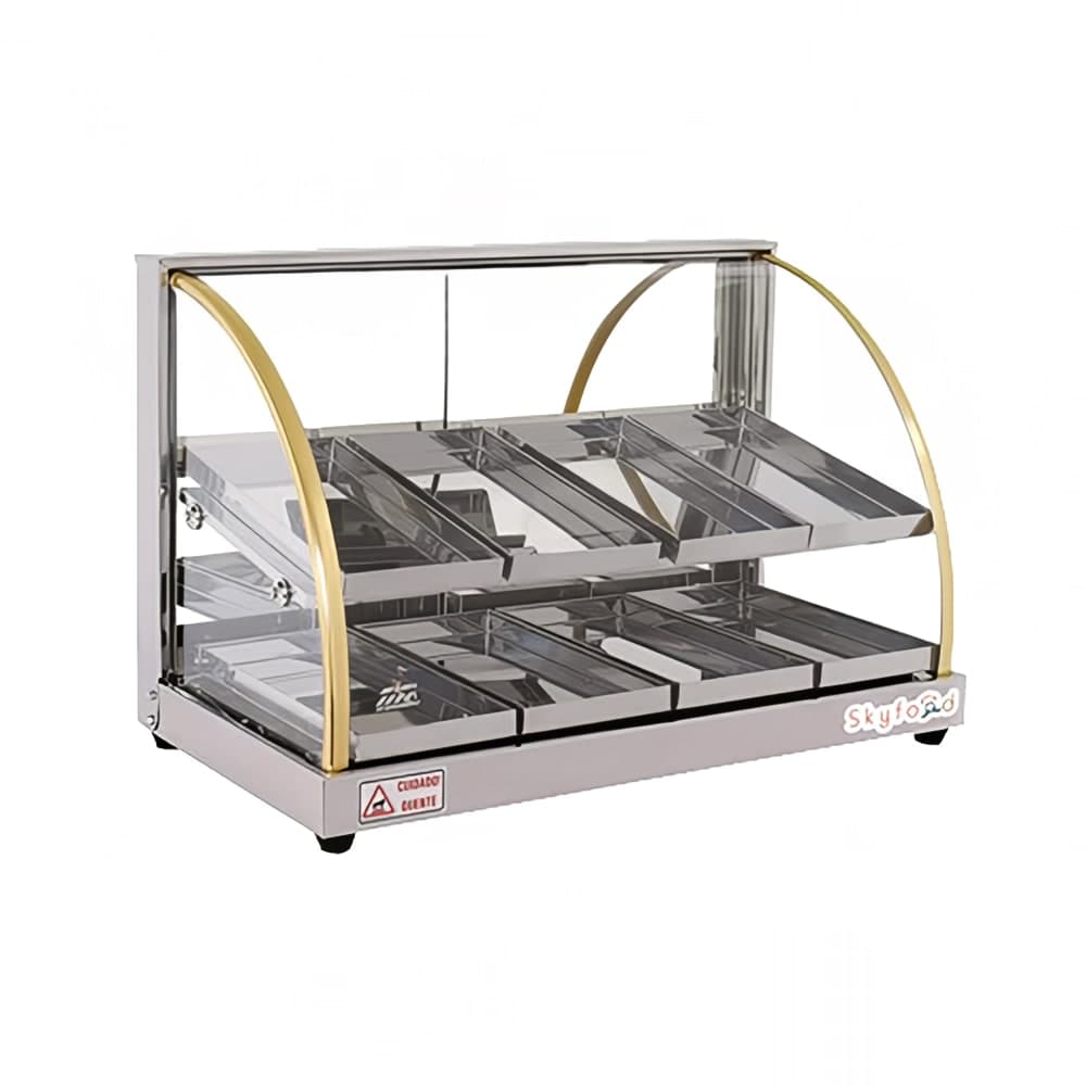 Skyfood FWDE2-25 24 3/4" Full Service Countertop Heated Display Case  - (2) Shelves, 110v