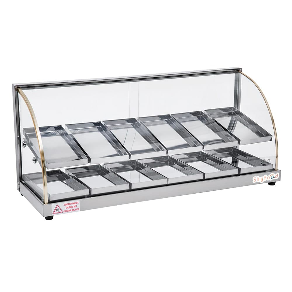 Skyfood FWDE2-37 36 5/8" Full Service Countertop Heated Display Case  - (2) Shelves, 110v