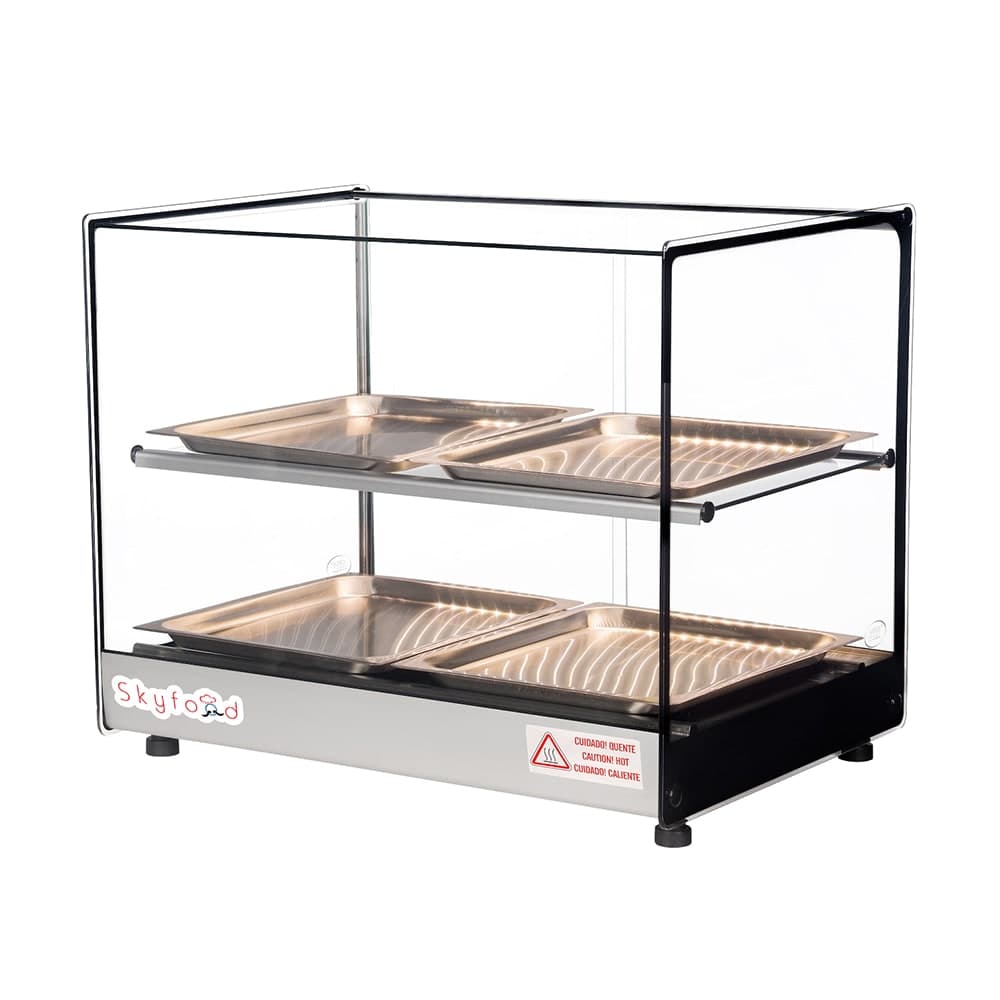 Skyfood FWDS2-22-4P 22 1/2" Full Service Countertop Heated Display Case  - (2) Shelves, 120v