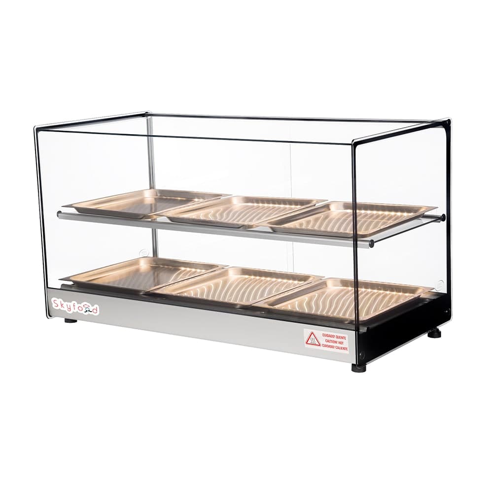 Skyfood FWDS2-33-6P 33" Full Service Countertop Heated Display Case  - (2) Shelves, 120v