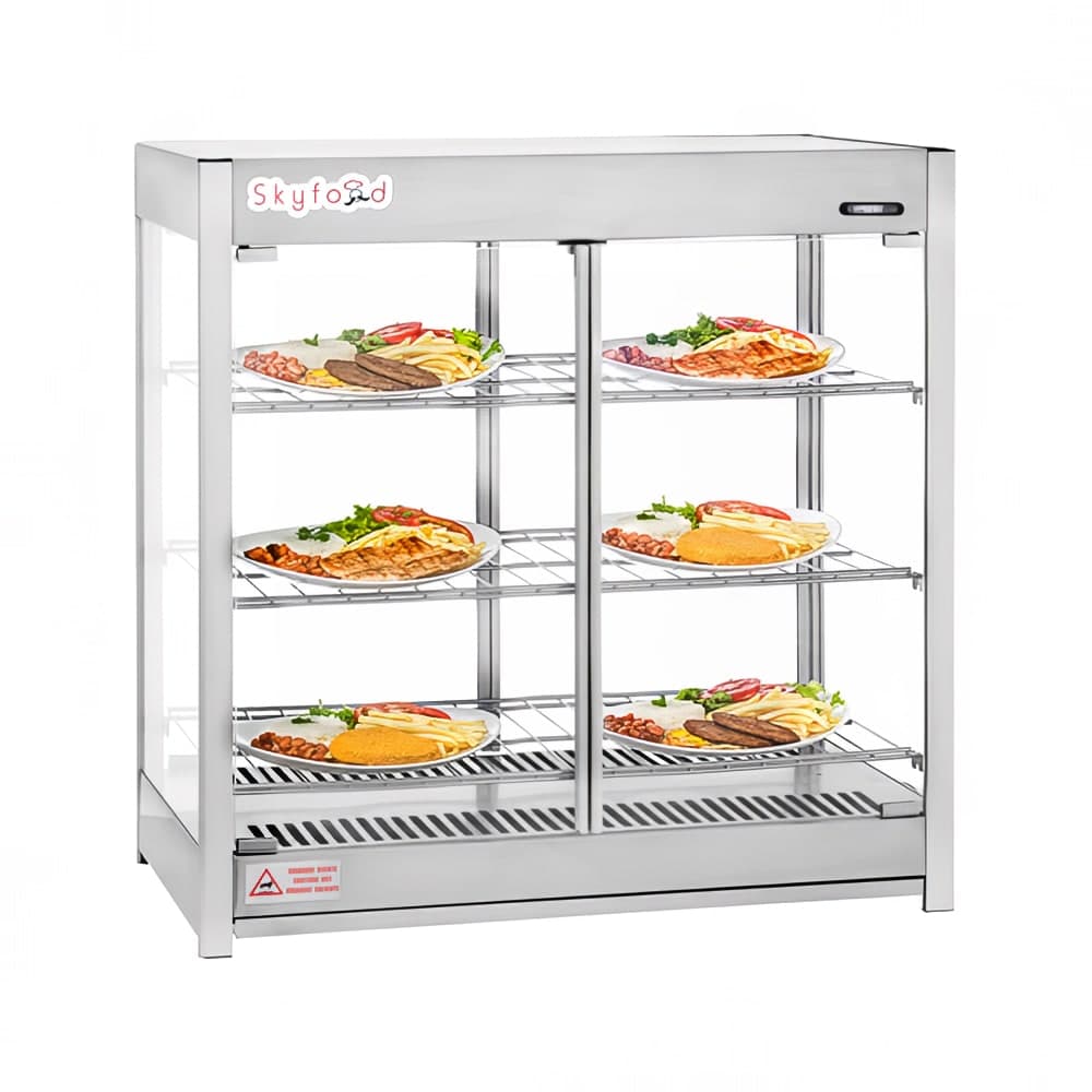 Skyfood HMC-PT 31 1/2" Self Service Countertop Heated Display Case - (3) Shelves, 120v