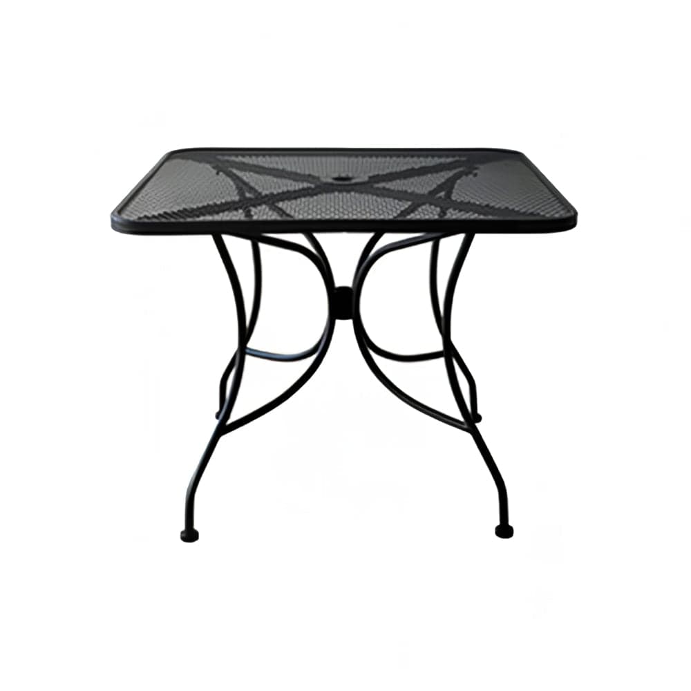 Oak Street 36" Square Diamondback Indoor/Outdoor Table w/ Umbrella Hole - Steel, Black (OD3636-STD)
