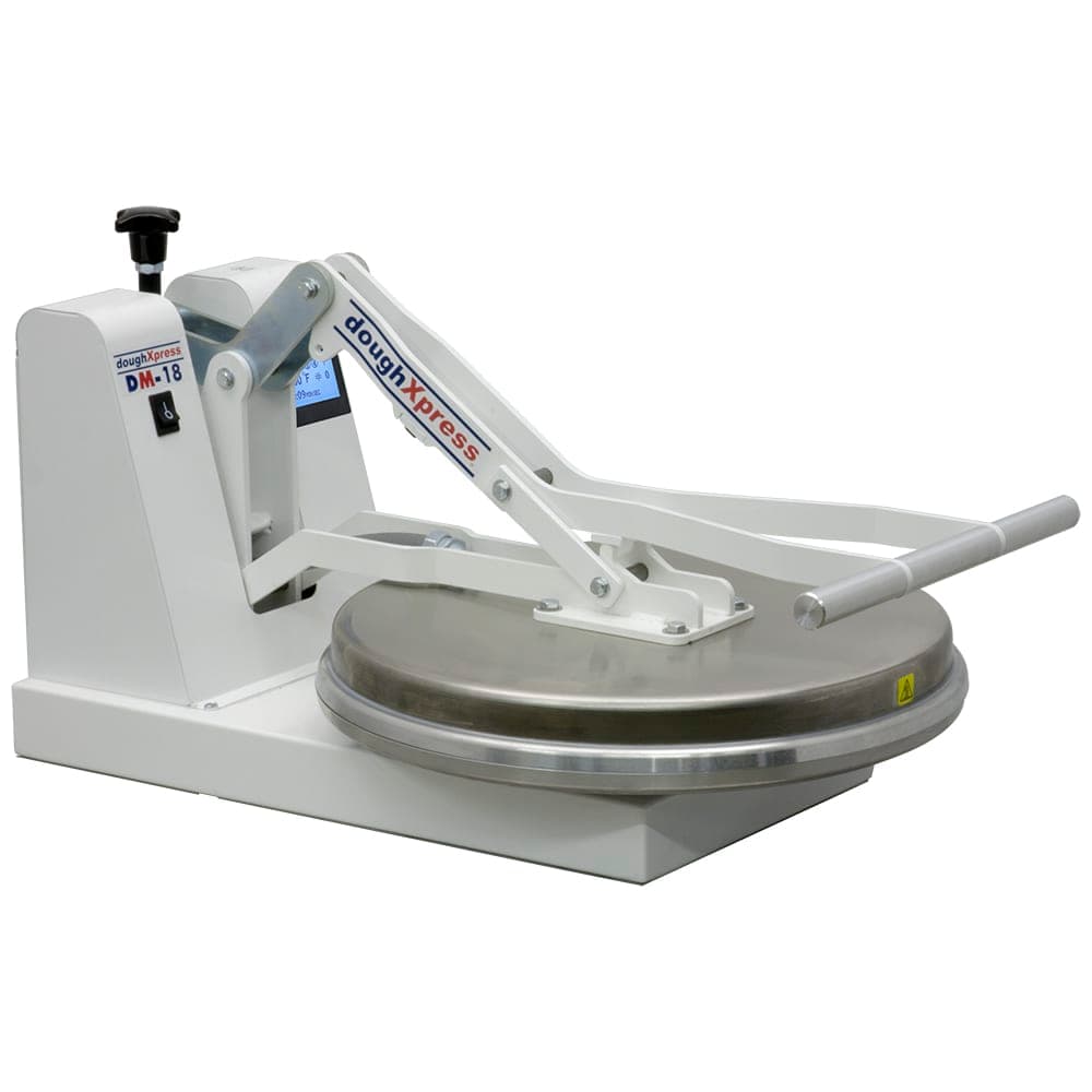 DoughXpress DM-18-120 Manual Pizza Dough Press, Heated Upper Aluminum Platen, 120 V