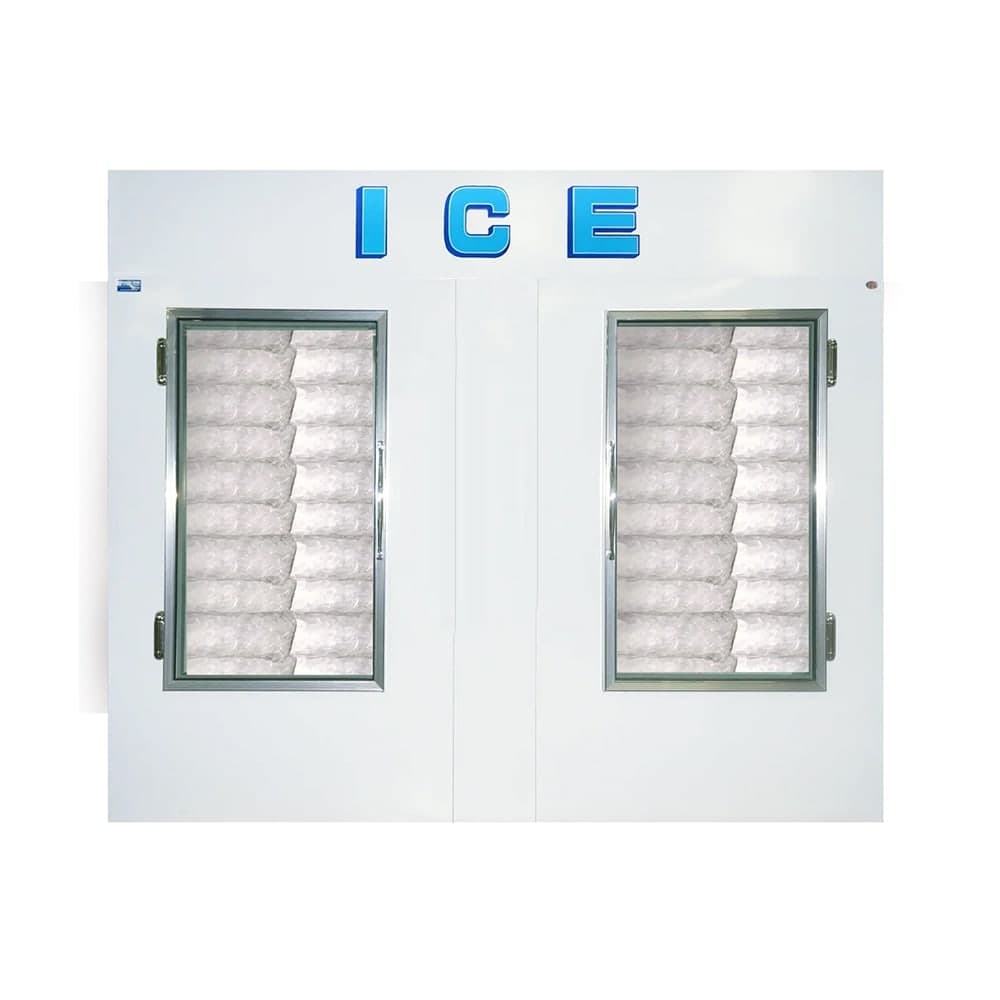Polar Temp 1000ADGP 94" Indoor Ice Merchandiser w/ (121) 20 lb Bag Capacity - Glass Doors, White, 115v