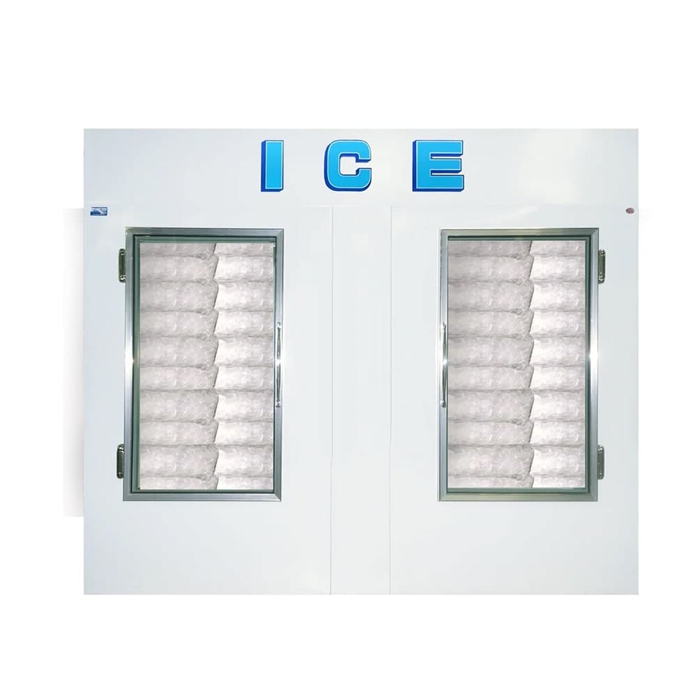 Polar Temp 1000CWGP 94" Indoor Ice Merchandiser w/ (121) 20 lb Bag Capacity - Glass Doors, White, 115v