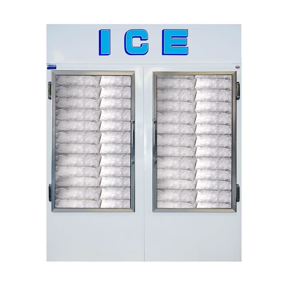 Polar Temp 670CWGP 62" Indoor Ice Merchandiser w/ (78) 20 lb Bag Capacity - Glass Doors, White, 115v