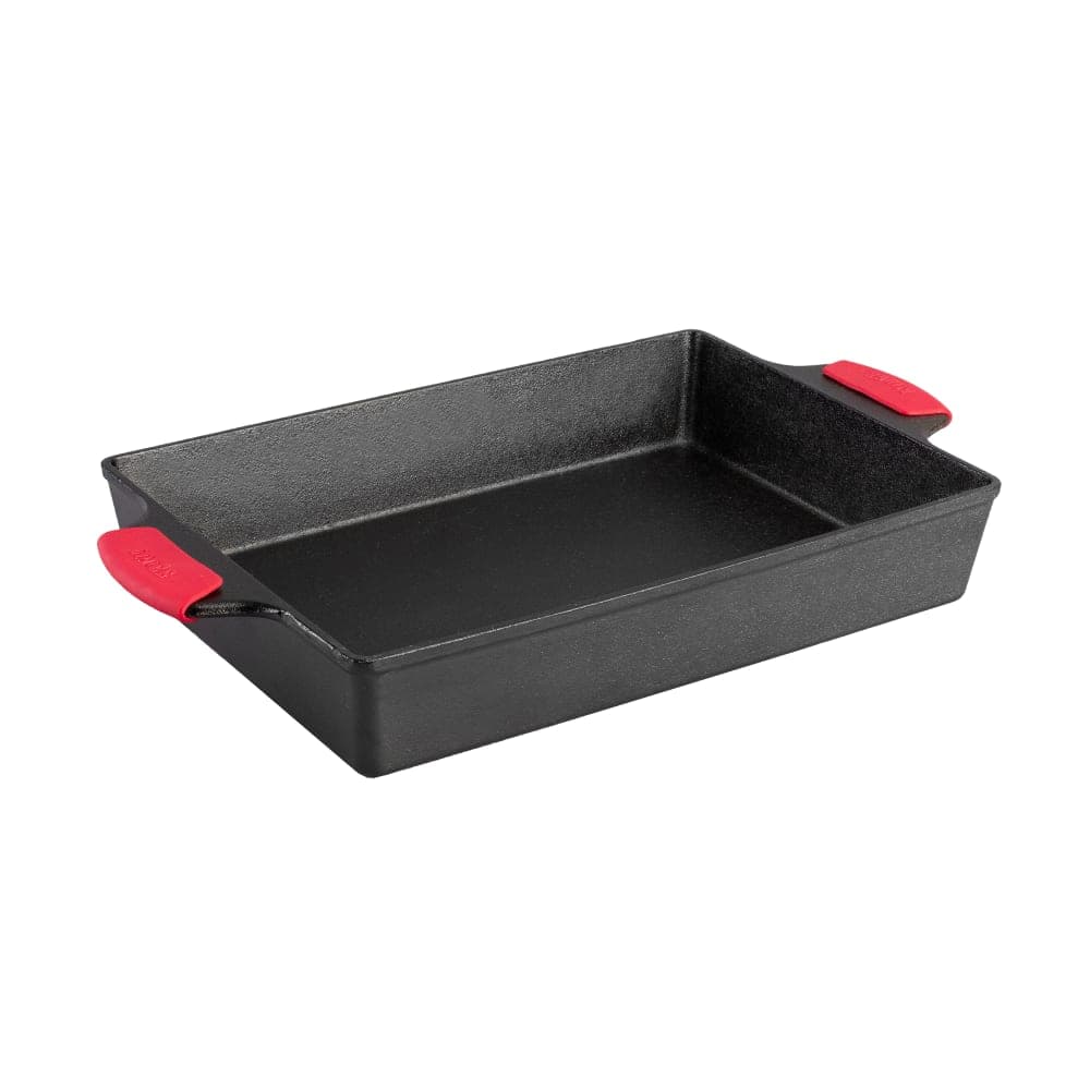 Lodge Rectangular Cast Iron Casserole Pan w/ Silicone Grip Handles - 9" x 13" (BW13CA1)