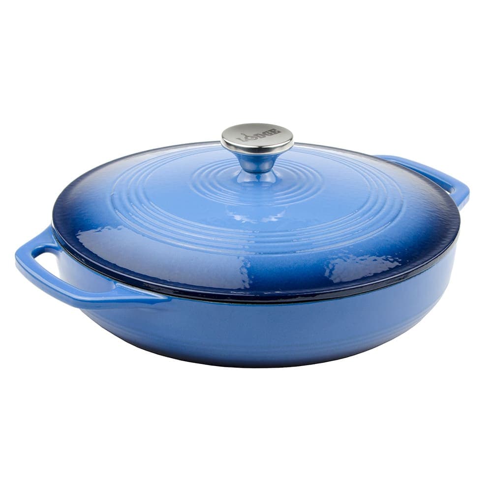 Lodge 3 3/5 qt Cast Iron Casserole w/ Cover, Enamel, Caribbean (EC3CC33)