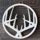 Lodge 8" Round Antler Trivet - Enameled Cast Iron, Biscotti (EC8AT08) thumbnail 5