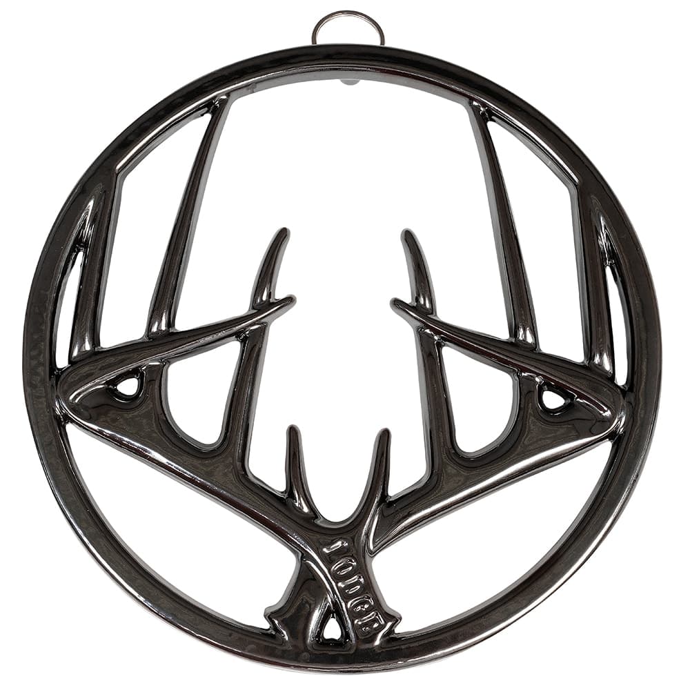 Lodge 8" Round Antler Trivet - Enameled Cast Iron, Midnight Chrome (EC8AT18)