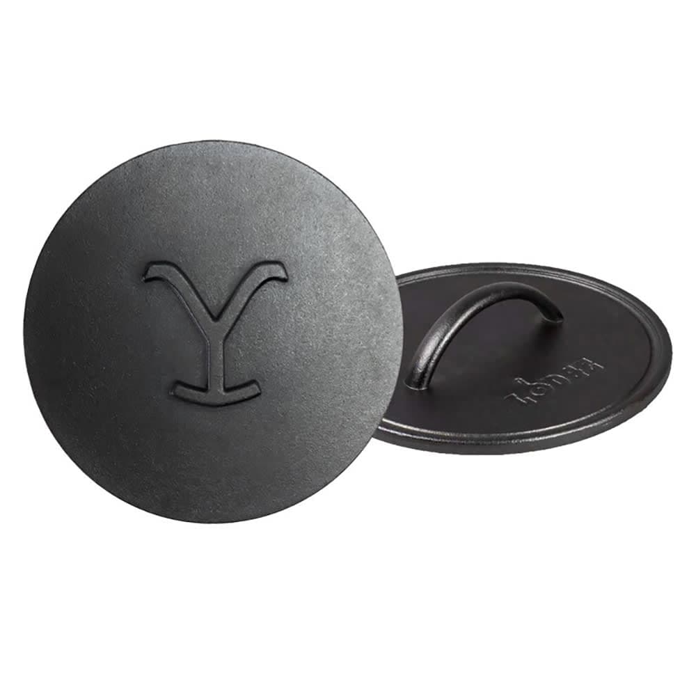 Lodge 8" Round Yellowstone Cast Iron Grill Press, Power Y (L8RFIPYW)