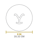 Lodge 8" Round Yellowstone Cast Iron Grill Press, Power Y (L8RFIPYW) thumbnail 7