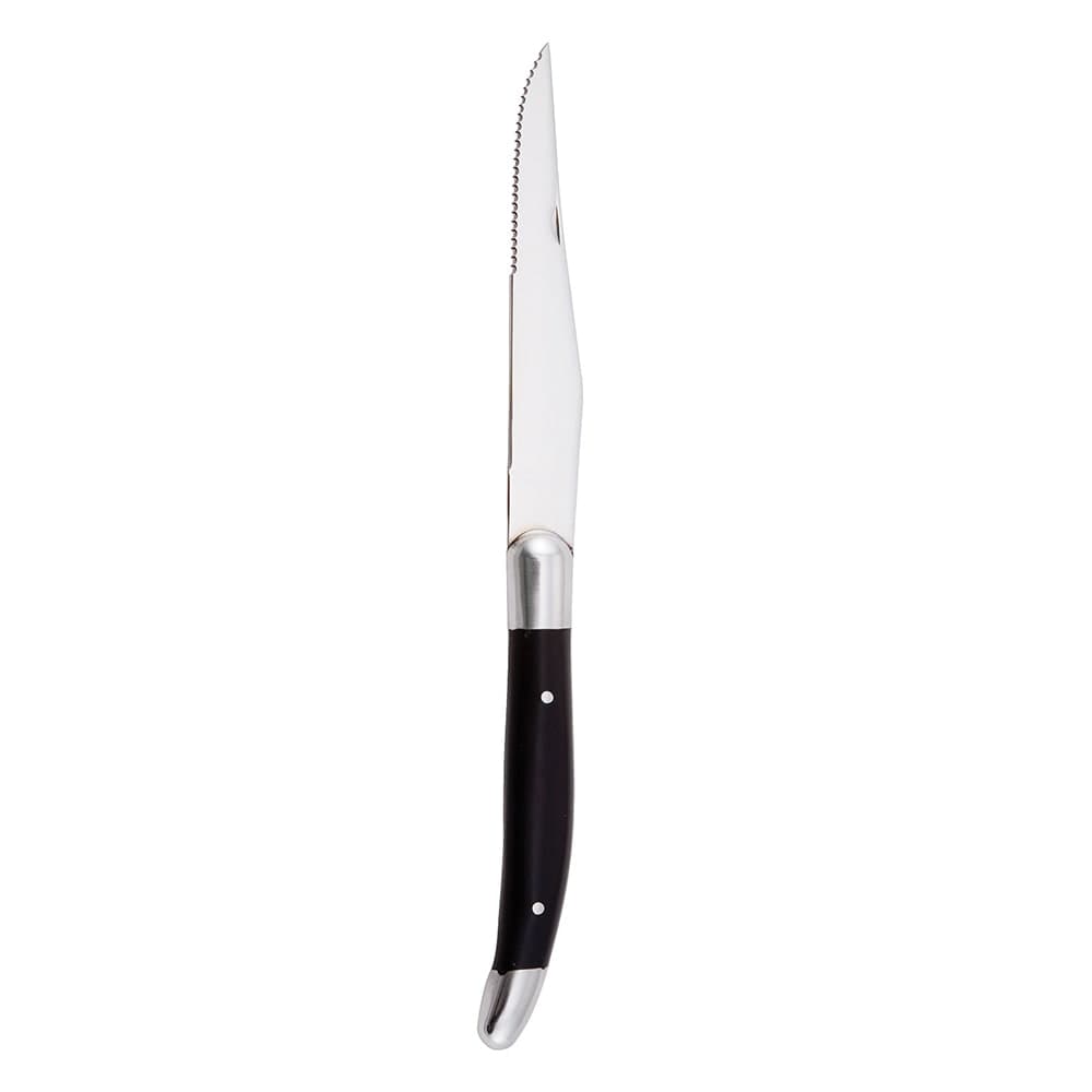 Walco WL800152 4 13/16" Parisian Steak Knife w/ Black Delrin Handle