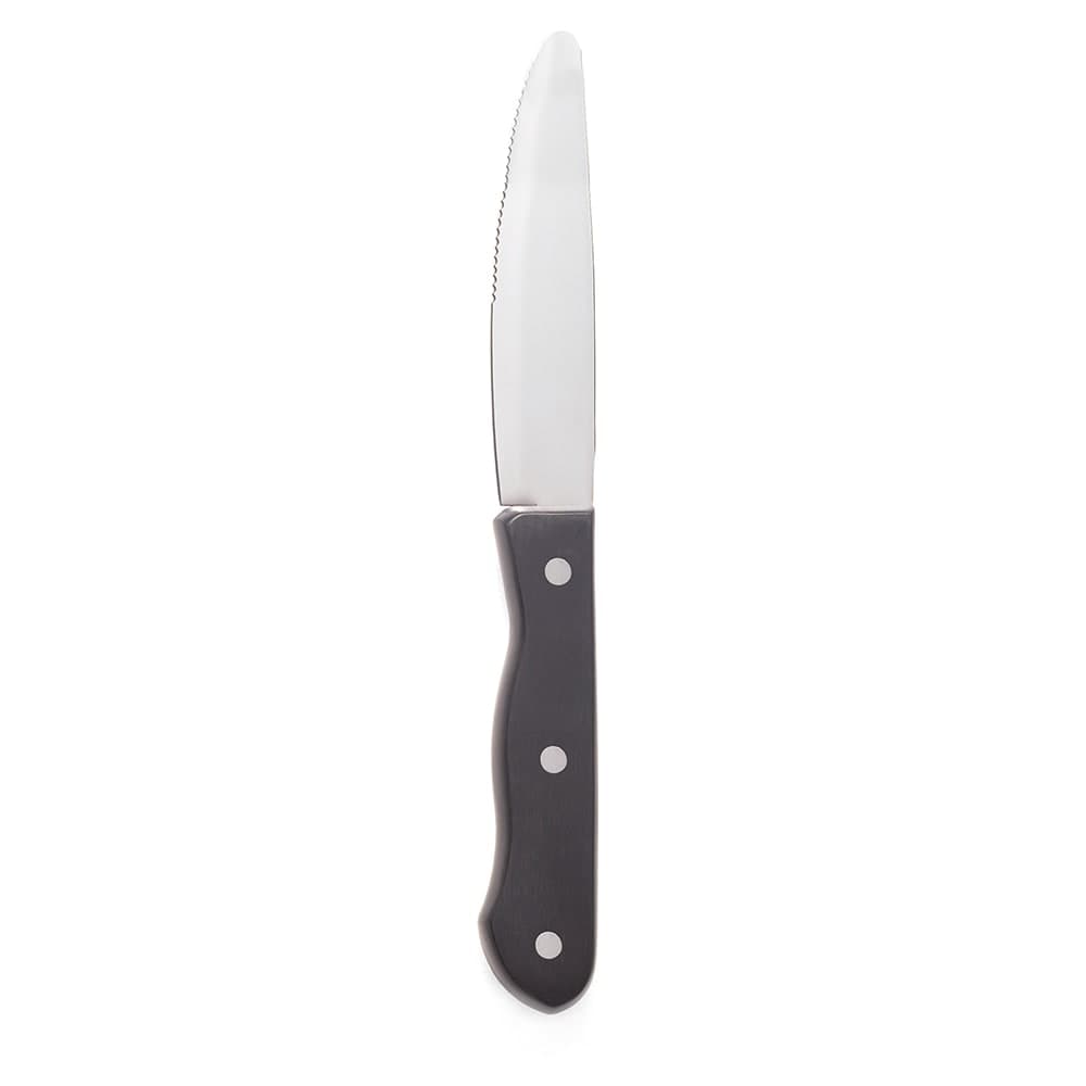 Walco WL880528R 5" Black Delrin Steak Knife w/ Black Plastic Delrin Handle