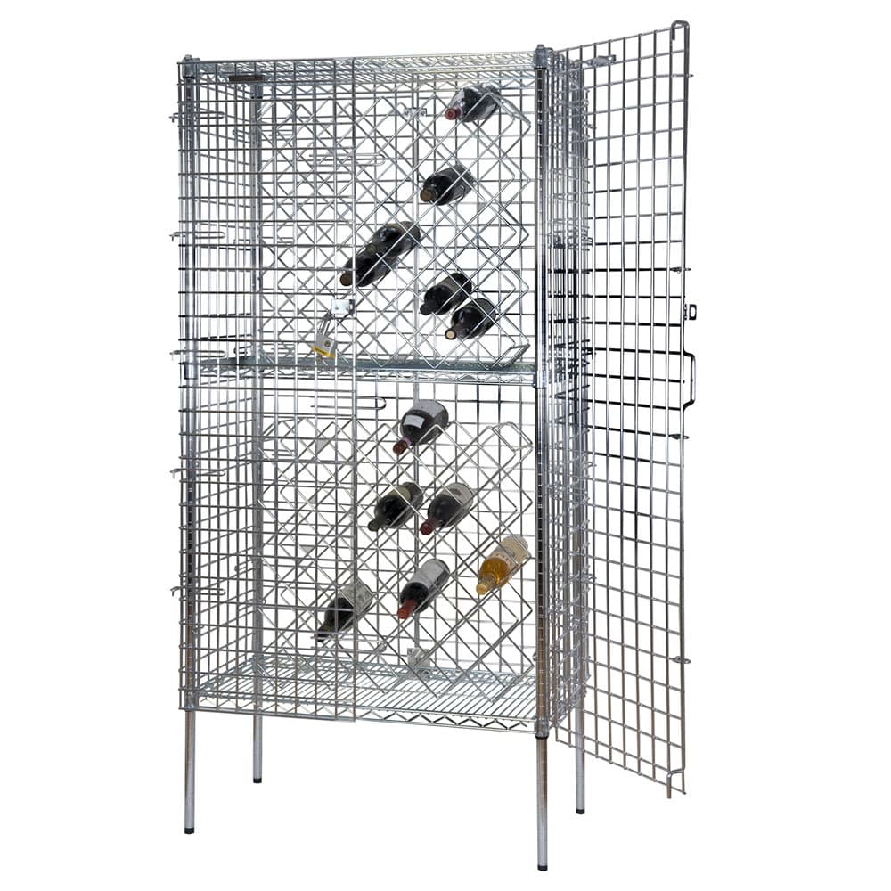 Focus FDSWR2448CH 74"H Commercial Wine Rack w/ (192) Bottle Capacity, Chrome