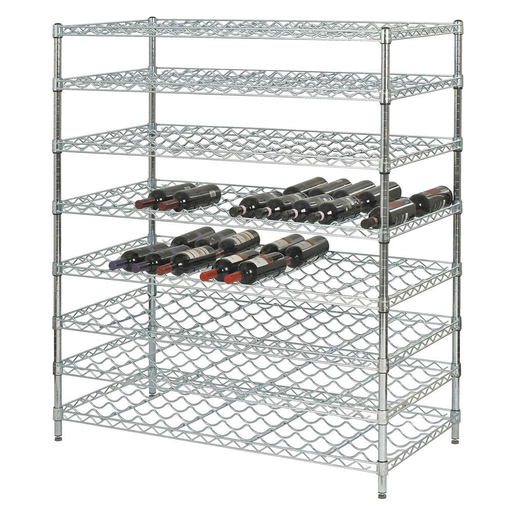 Focus FDWSK3663CH 63"H Commercial Wine Rack w/ (180) Bottle Capacity, Chrome