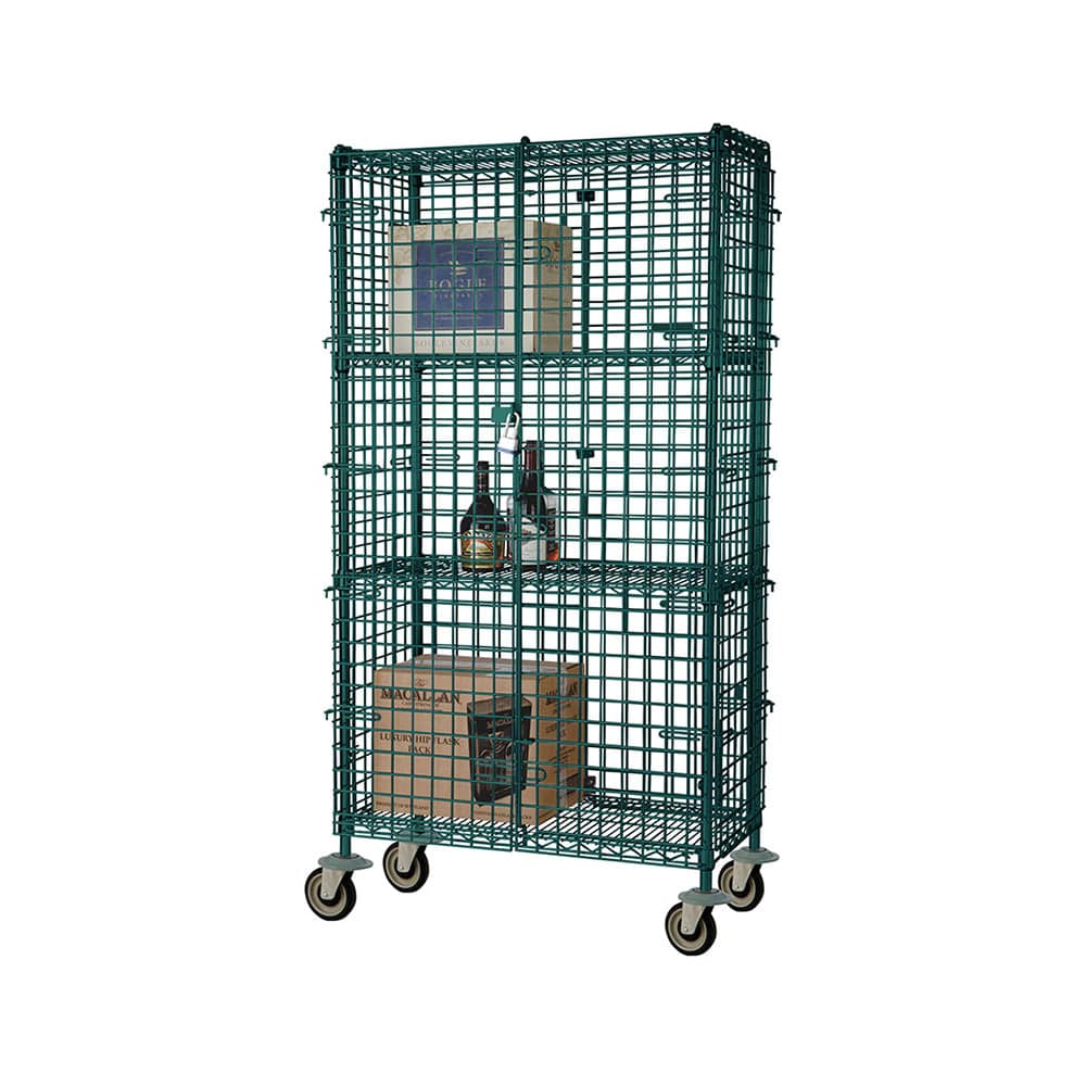 Focus FMSEC24604GN 60" Mobile Security Cage - 24"W, Green Epoxy Coated