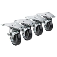 Focus FPCTR5 Heavy Duty Triangle Plate Caster Set  w/ 500 lb Capacity Per Wheel, 5" thumbnail 2