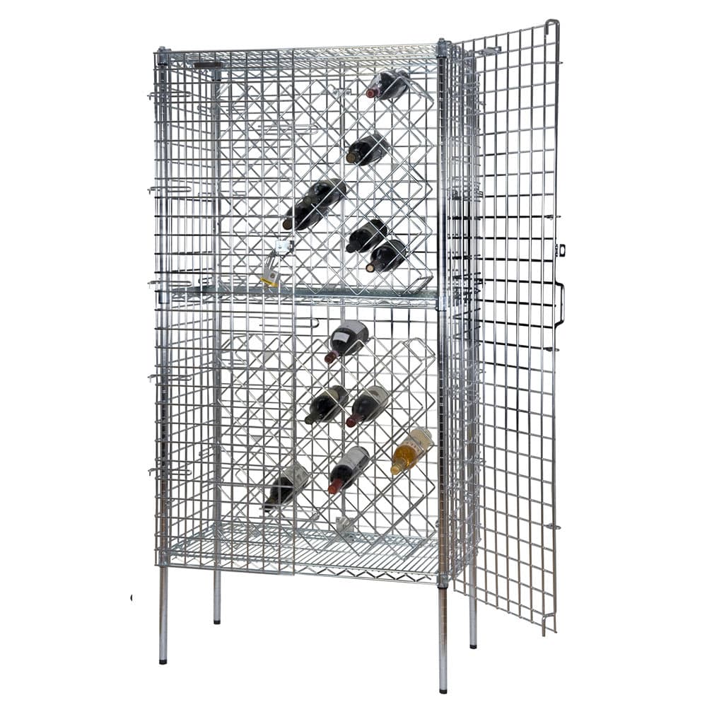 Focus FSWR1836CH 74"H Commercial Wine Rack w/ (82) Bottle Capacity, Chrome