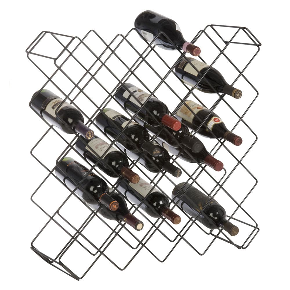 Focus FWBR45BK 26 1/2"H Display Commercial Wine Rack Modules w/ (45) Bottle Capacity, Black Epoxy