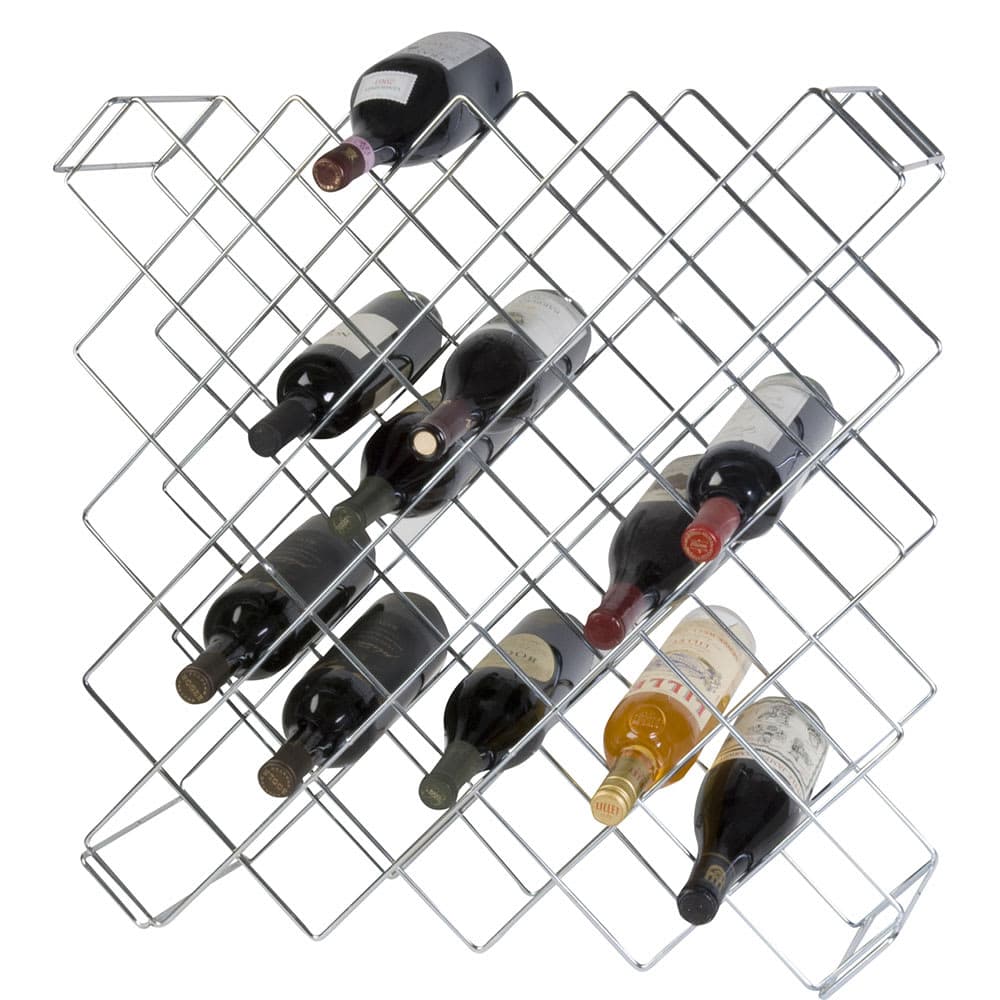 Focus FWBR45CH 26 1/2"H Display Commercial Wine Rack Modules w/ (45) Bottle Capacity, Chrome