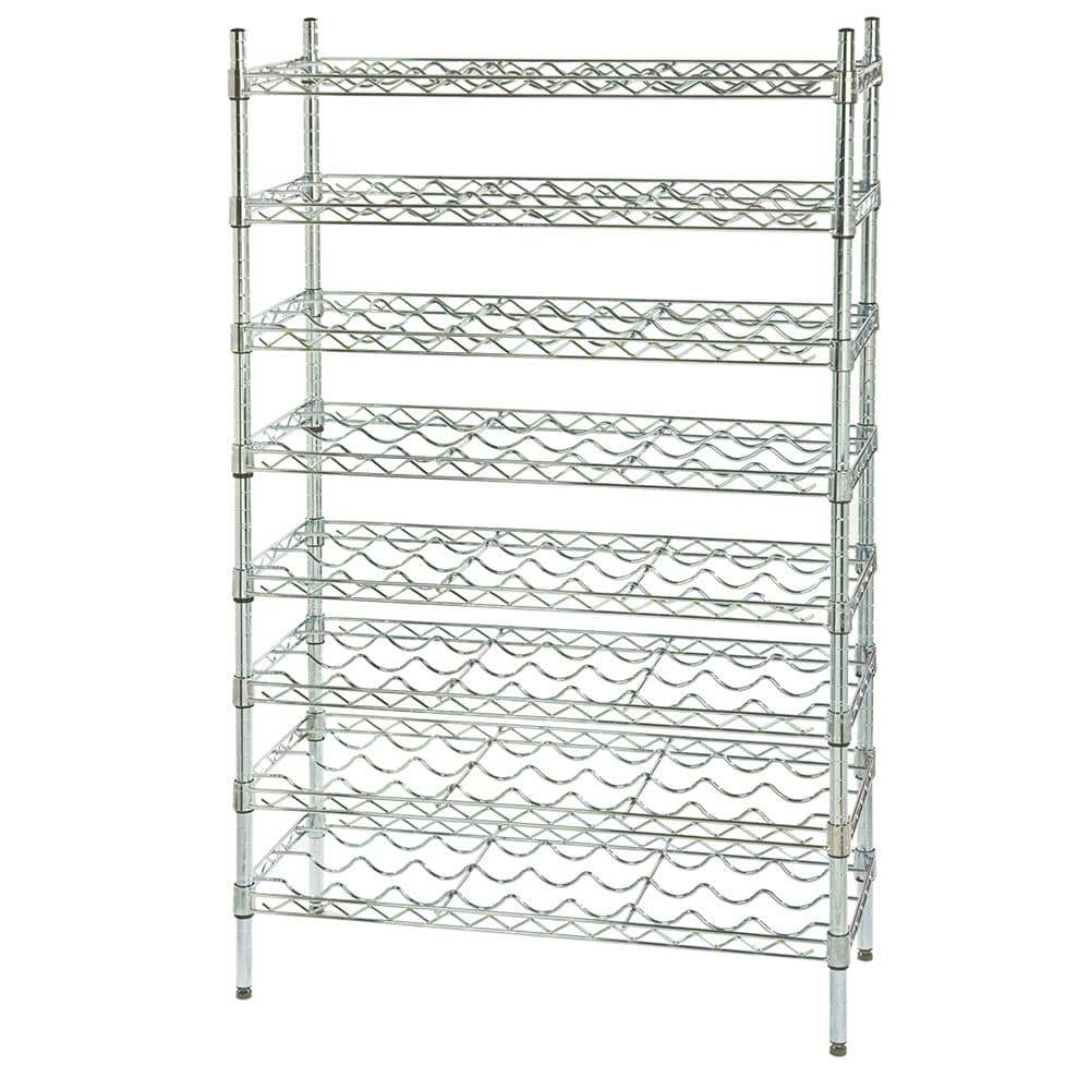 Focus FWSK3654CH 54"H Commercial Wine Rack w/ (72) Bottle Capacity, Chrome