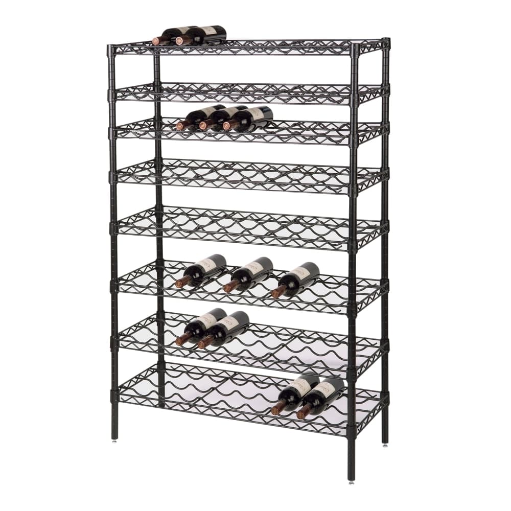 Focus FWSK3674BK Black Epoxy Wine Shelving Rack, Holds 108-Bottles